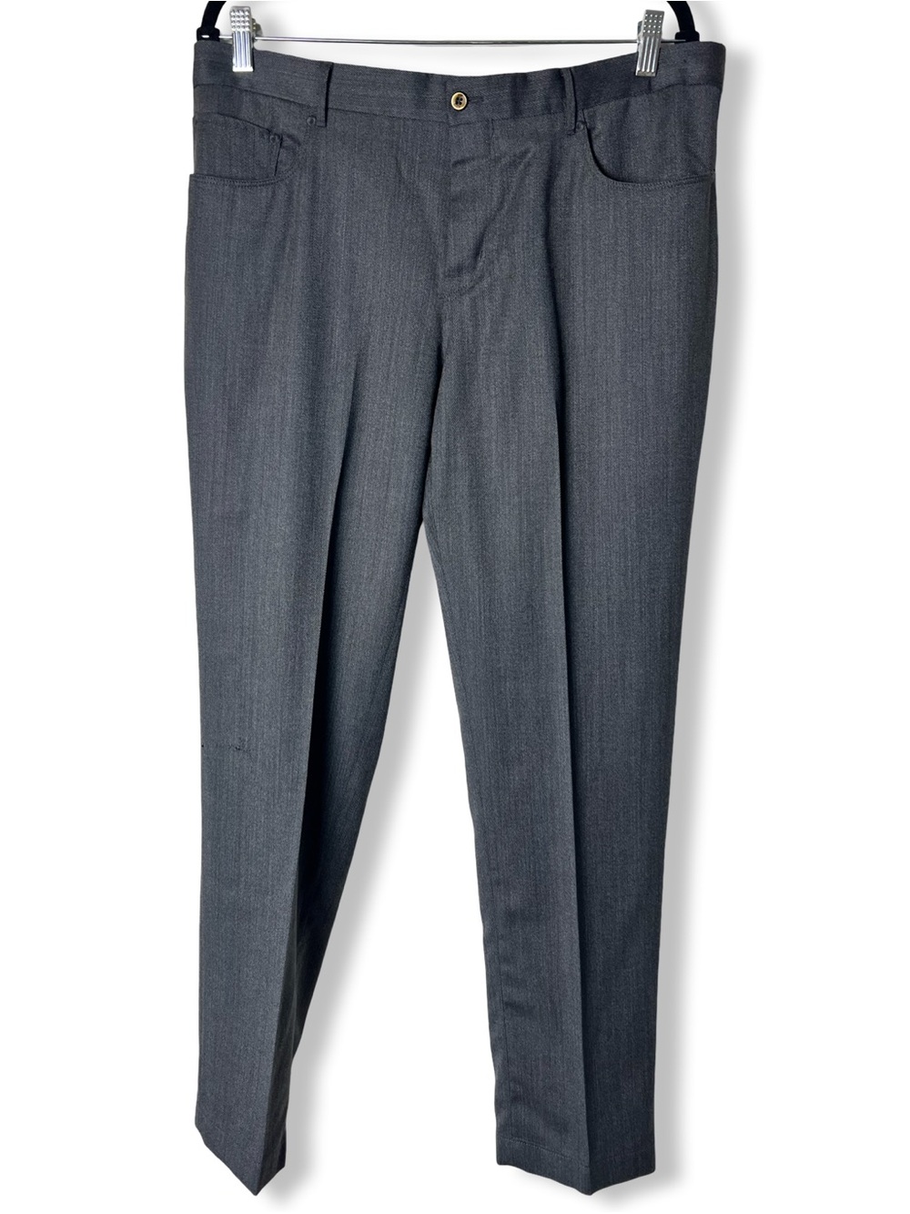 PT01 Pantaloni Torino Grey Super 120’s Wool Slim Fit Trousers Sz 36
